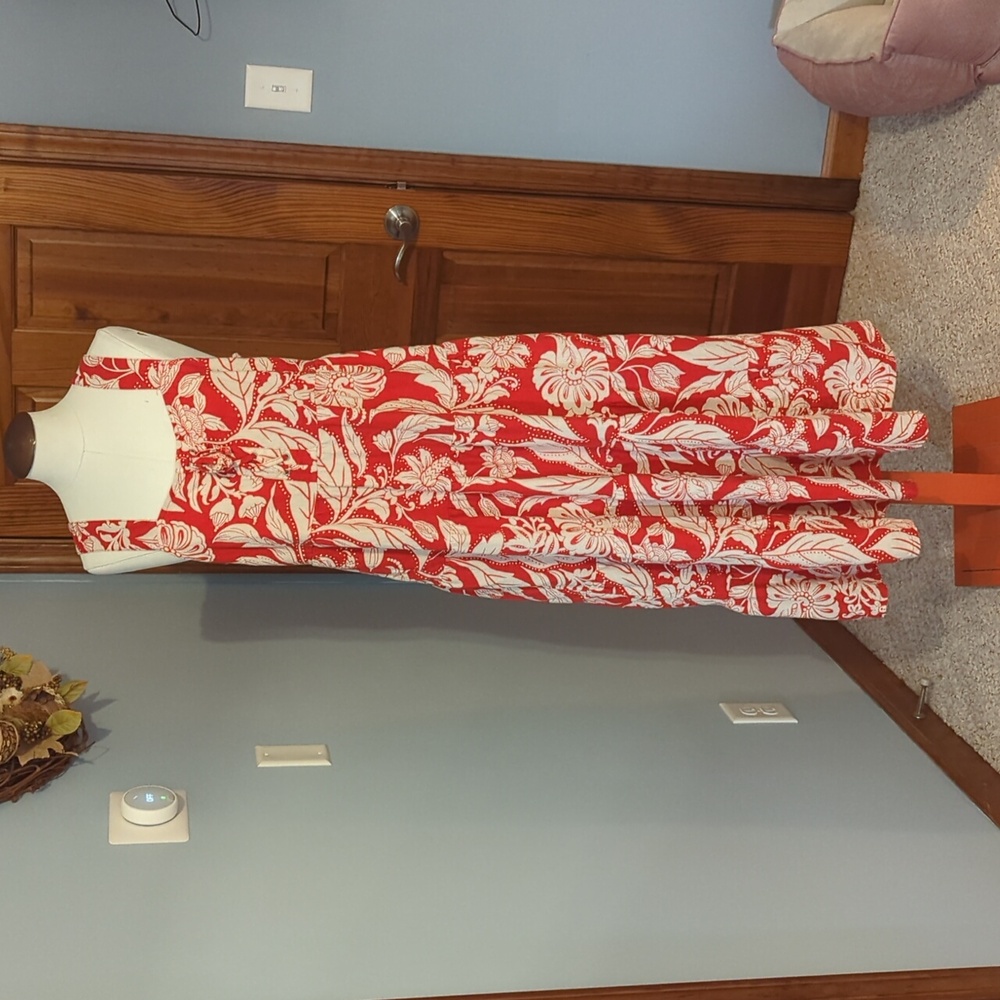 Who What Wear Red and White Floral Maxi Dress
